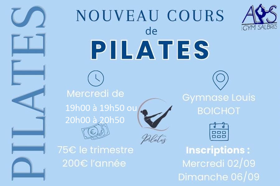 Affiche du nouveau cours de Pilates